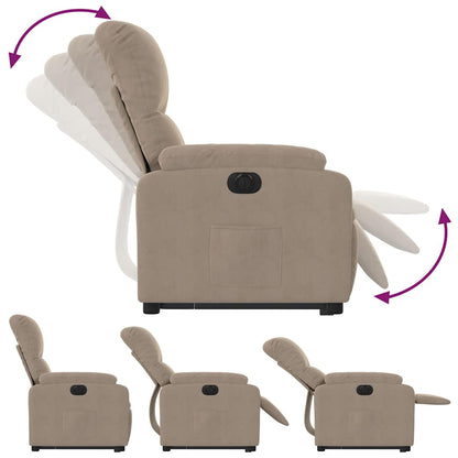 Fauteuil relax électrique inclinable et releveur taupe en tissu microfibre vidaXL