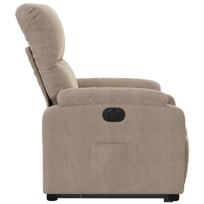 Fauteuil relax électrique inclinable et releveur taupe en tissu microfibre vidaXL