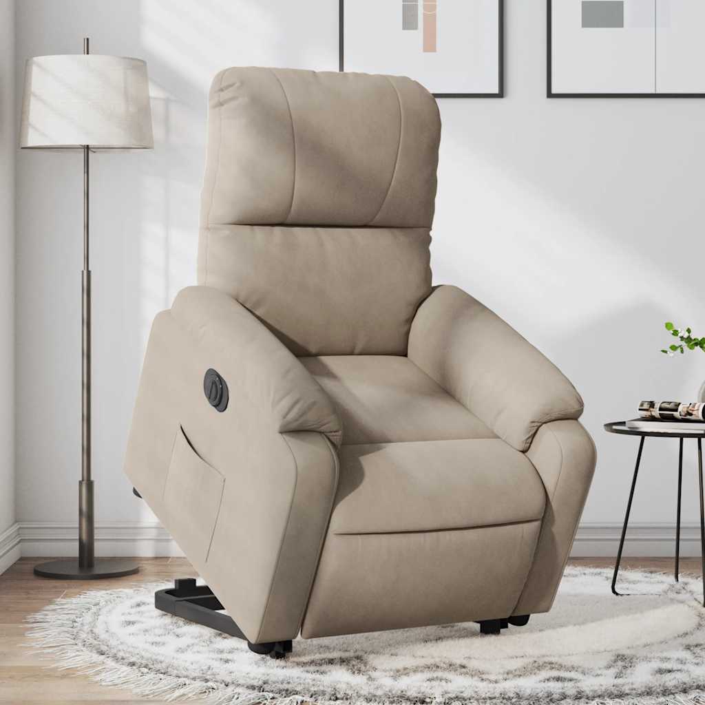 Fauteuil relax électrique inclinable et releveur taupe en tissu microfibre vidaXL