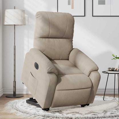 Fauteuil relax électrique inclinable et releveur taupe en tissu microfibre vidaXL