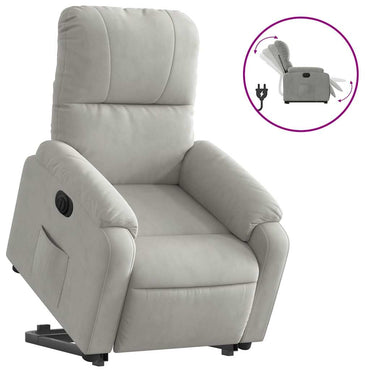 vidaXL Fauteuil de relaxation releveur électrique Gris clair Tissu microfibre