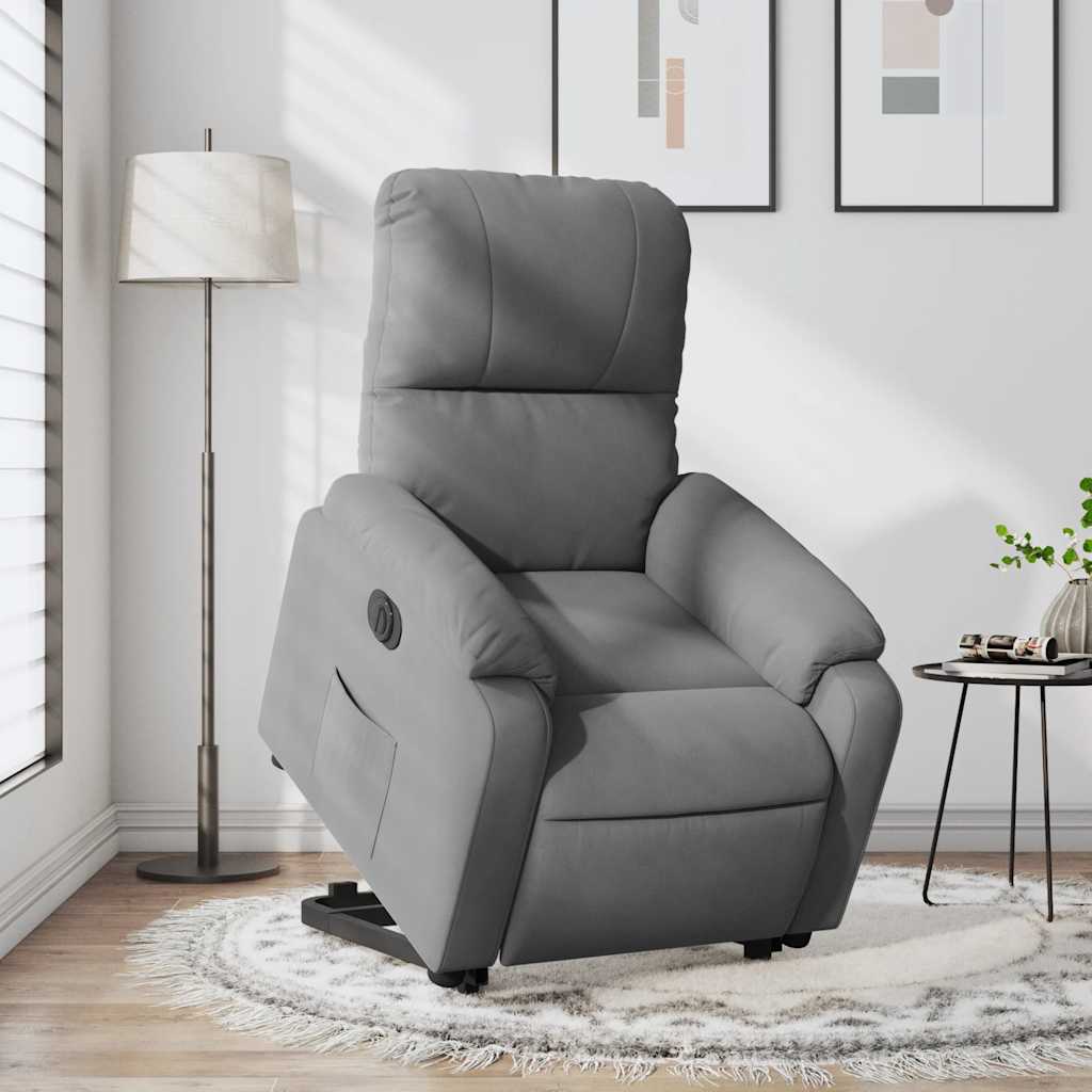 vidaXL Relaxsessel Aufstehhilfe Elektrisch Dunkelgrau Mikrofasergewebe