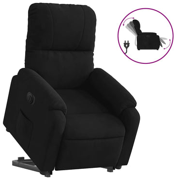vidaXL Fauteuil releveur électrique en tissu microfibre noir