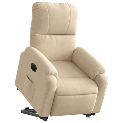 vidaXL Relaxsessel mit Aufstehhilfe Elektrisch Creme Mikrofasergewebe