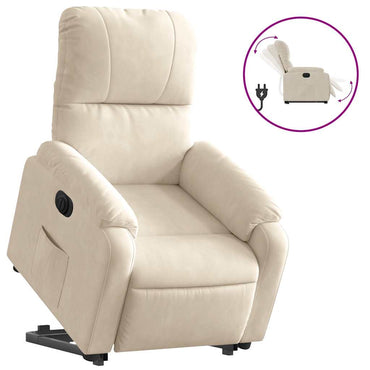 vidaXL Relaxsessel mit Aufstehhilfe Elektrisch Beige Mikrofasergewebe