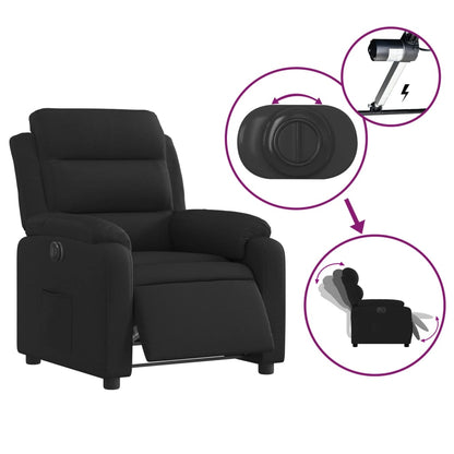 vidaXL Fauteuil relax électrique noir en tissu