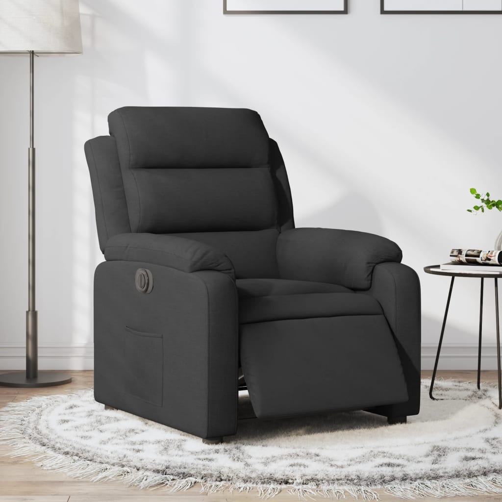 vidaXL Fauteuil relax électrique noir en tissu