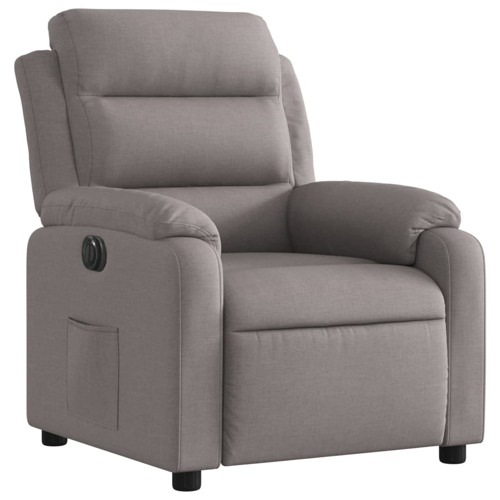 vidaXL Relaxsessel Elektrisch Taupe Stoff