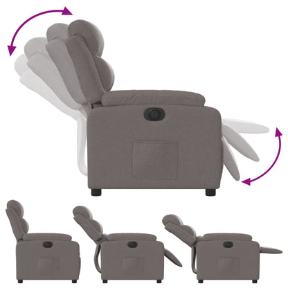 vidaXL Relaxsessel Elektrisch Taupe Stoff