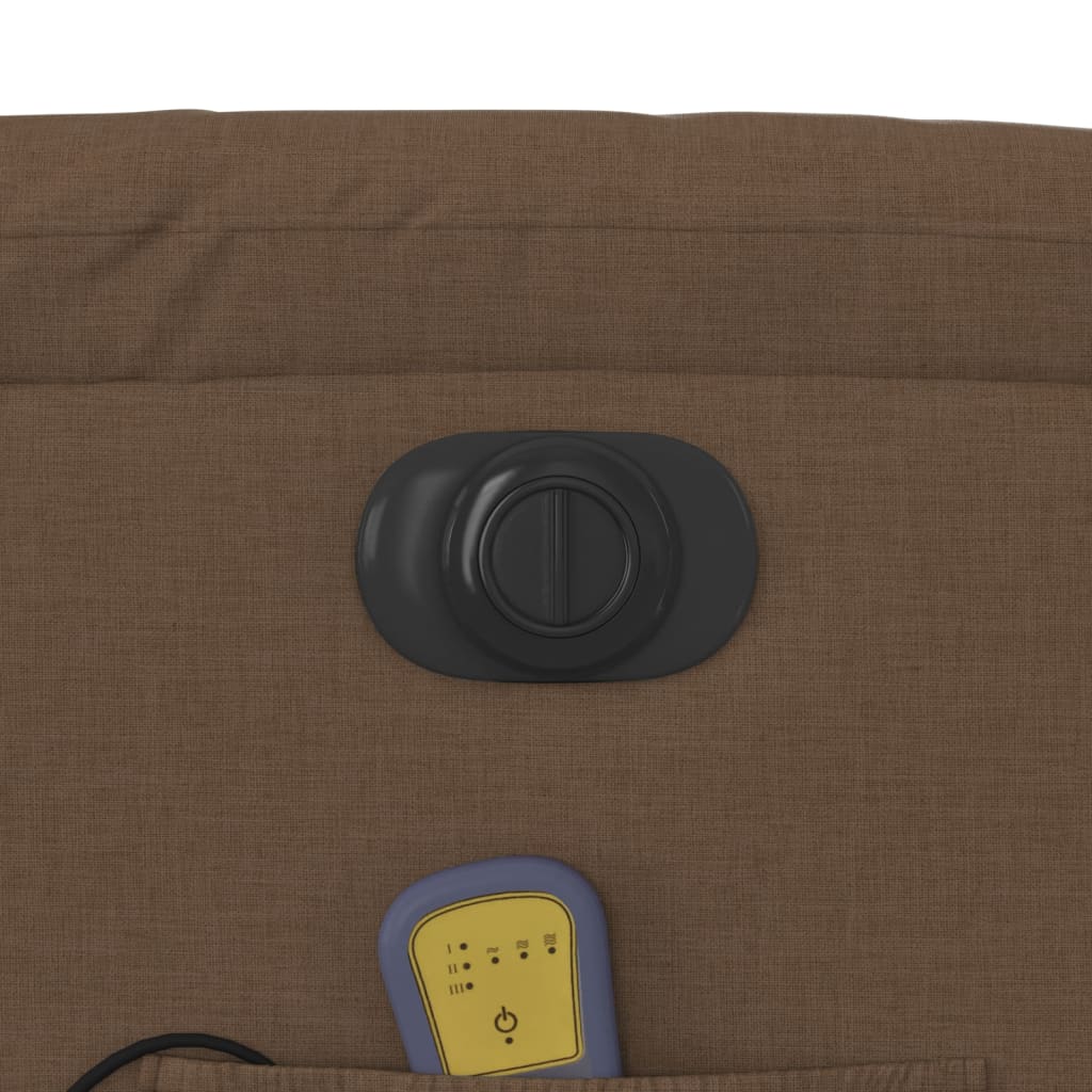 vidaXL Massagesessel Elektrisch Braun Stoff