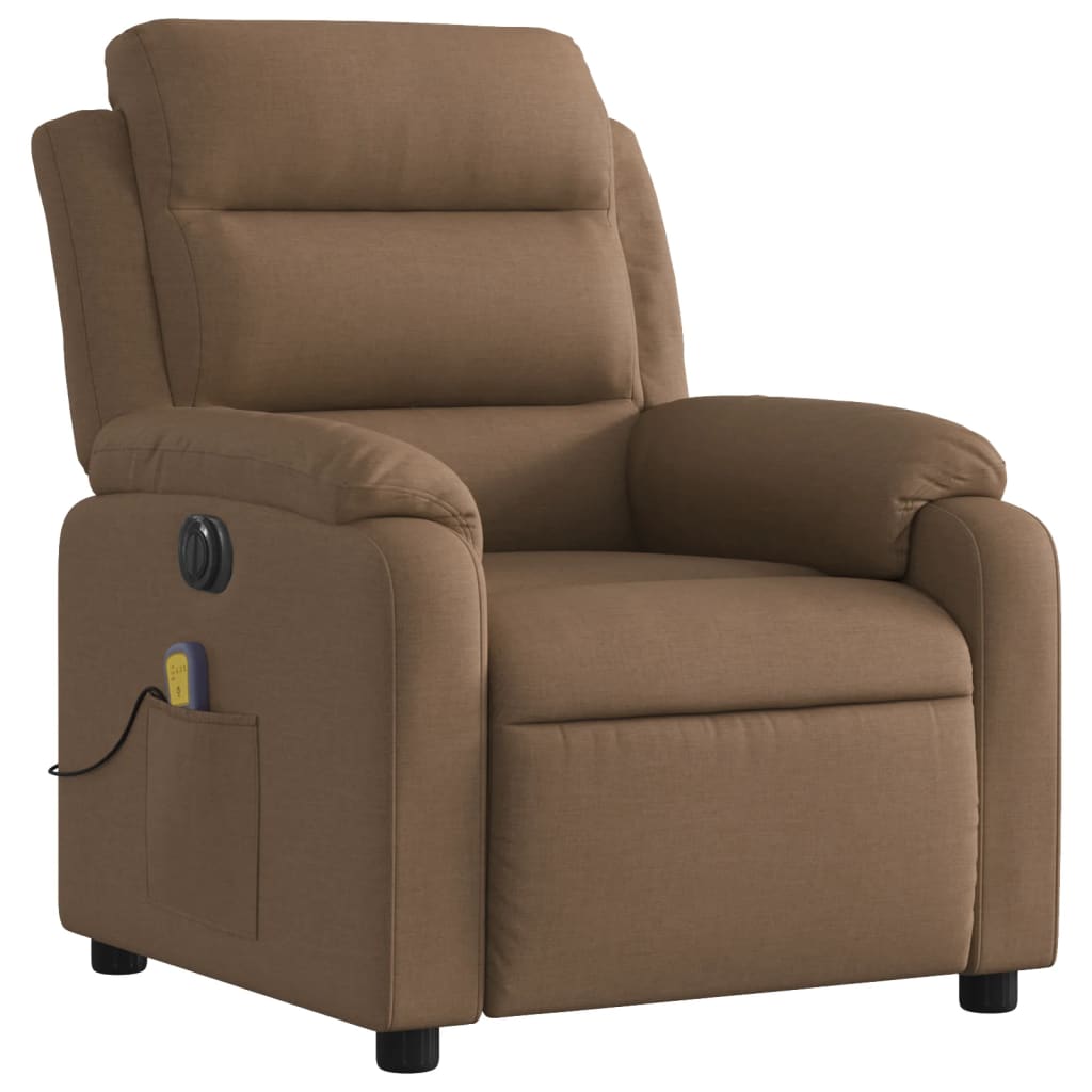 vidaXL Massagesessel Elektrisch Braun Stoff