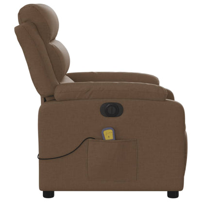 vidaXL Massagesessel Elektrisch Braun Stoff