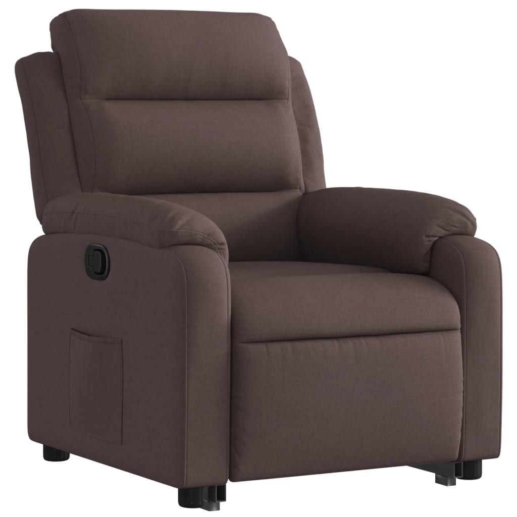 vidaXL Relaxsessel mit Aufstehhilfe Dunkelbraun Stoff