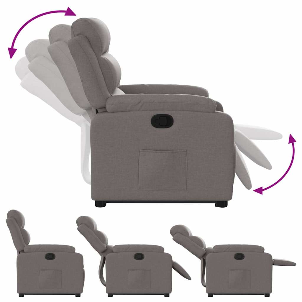 vidaXL Relaxsessel mit Aufstehhilfe Taupe Stoff