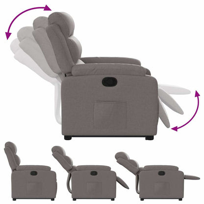 vidaXL Relaxsessel mit Aufstehhilfe Taupe Stoff