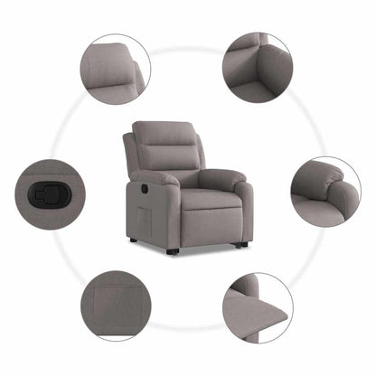 vidaXL Relaxsessel mit Aufstehhilfe Taupe Stoff
