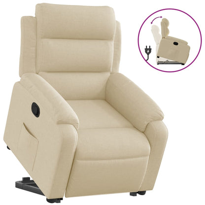 vidaXL Relaxsessel mit Aufstehhilfe Creme Stoff