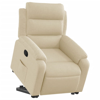 vidaXL Relaxsessel mit Aufstehhilfe Creme Stoff