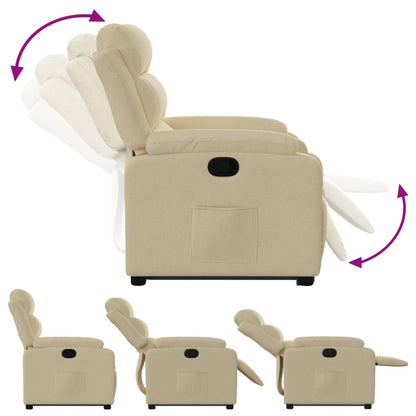 vidaXL Relaxsessel mit Aufstehhilfe Creme Stoff