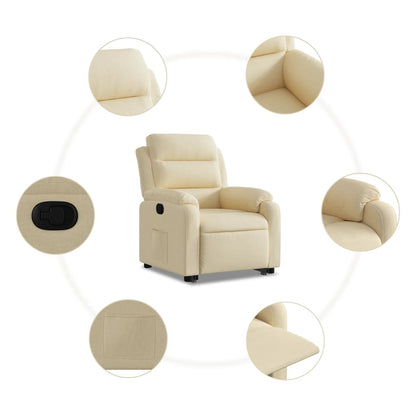 vidaXL Relaxsessel mit Aufstehhilfe Creme Stoff