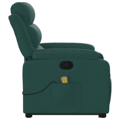 vidaXL Massagesessel mit Aufstehhilfe Dunkelgrün Stoff