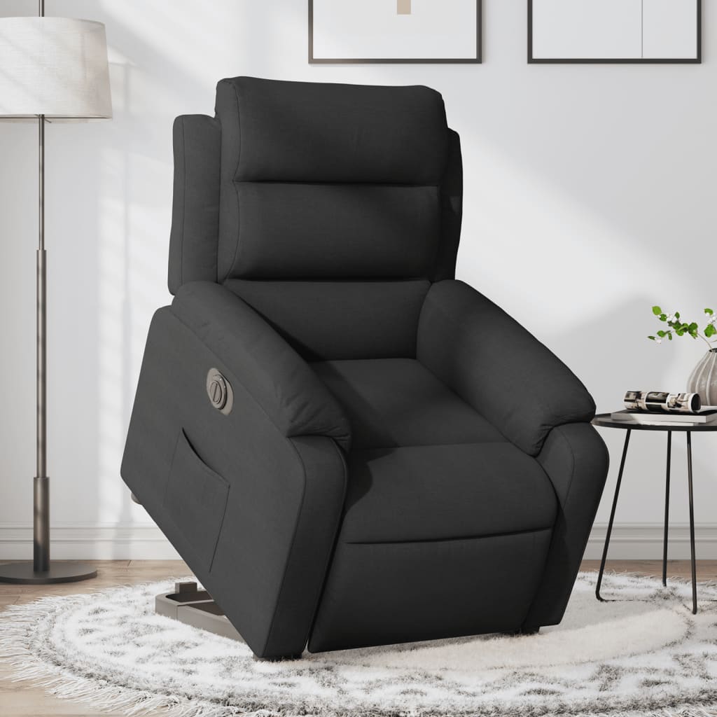 vidaXL Relaxsessel mit Aufstehhilfe Elektrisch Schwarz Stoff