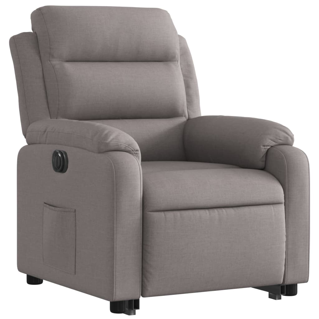 vidaXL Relaxsessel mit Aufstehhilfe Elektrisch Taupe Stoff
