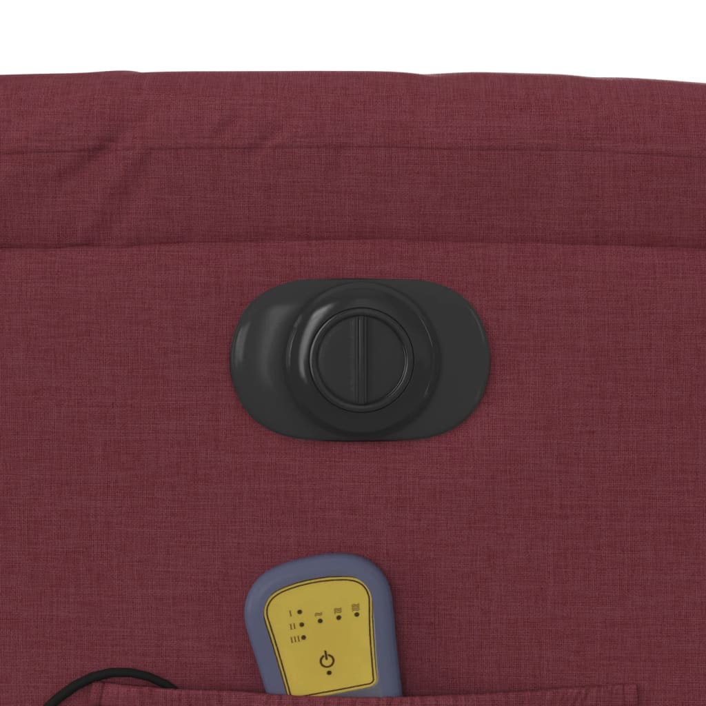 vidaXL Elektrischer Massagesessel mit Aufstehhilfe Weinrot Stoff