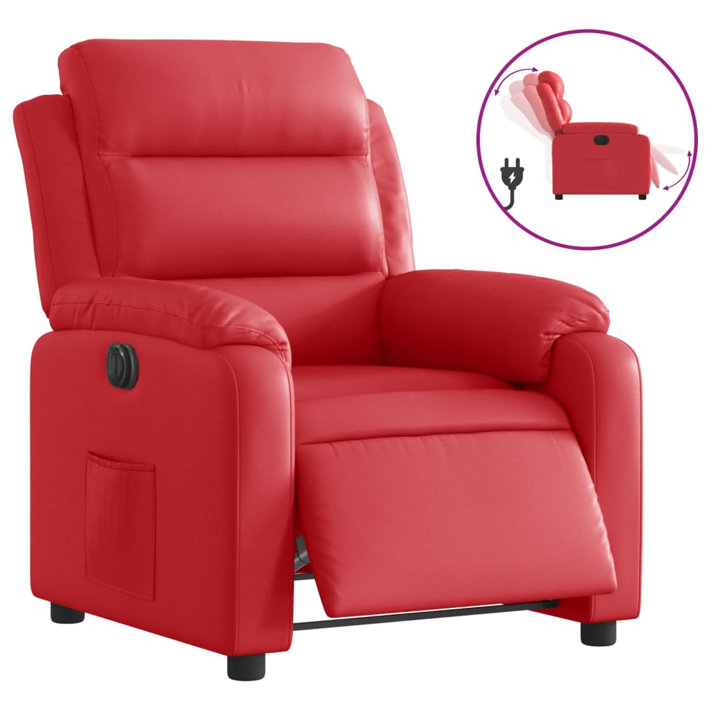 vidaXL Relaxsessel Elektrisch Rot Kunstleder