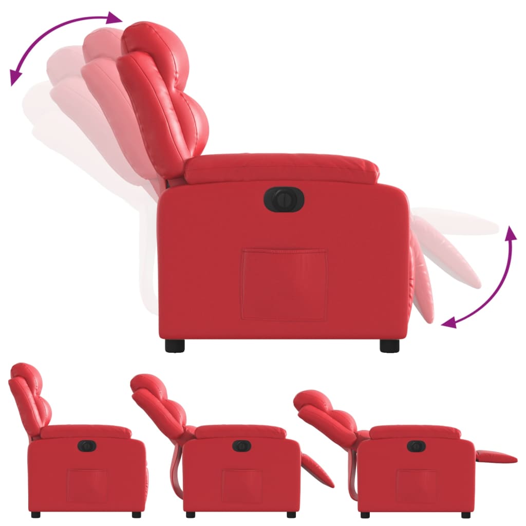 vidaXL Relaxsessel Elektrisch Rot Kunstleder