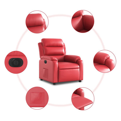 vidaXL Relaxsessel Elektrisch Rot Kunstleder