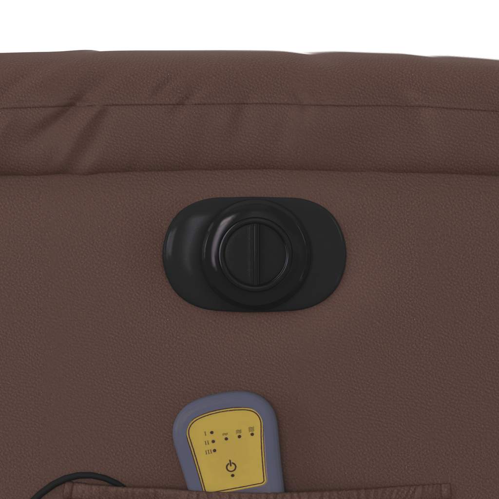 vidaXL Fauteuil de massage électrique marron Similicuir