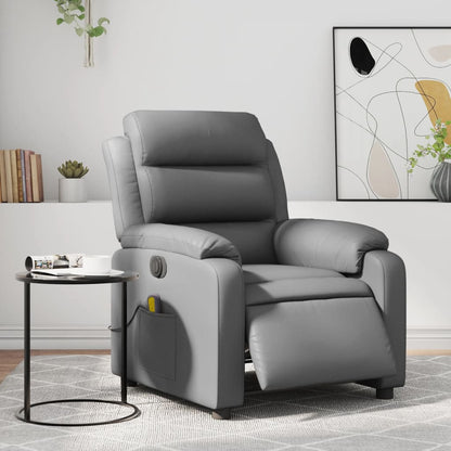 vidaXL Massagesessel Elektrisch Grau Kunstleder