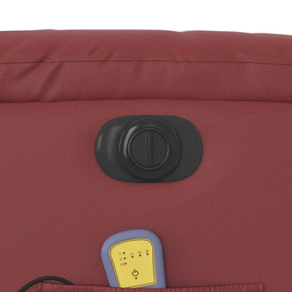 vidaXL Massagesessel Elektrisch Weinrot Kunstleder