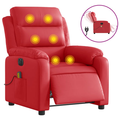 vidaXL Massagesessel Elektrisch Rot Kunstleder