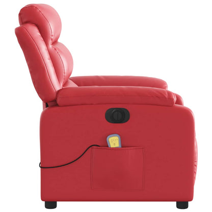 vidaXL Massagesessel Elektrisch Rot Kunstleder