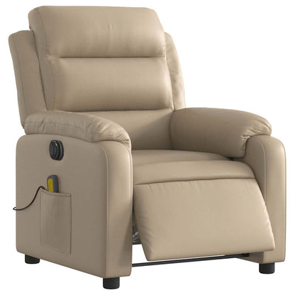 vidaXL Massagesessel Elektrisch Cappuccino-Braun Kunstleder
