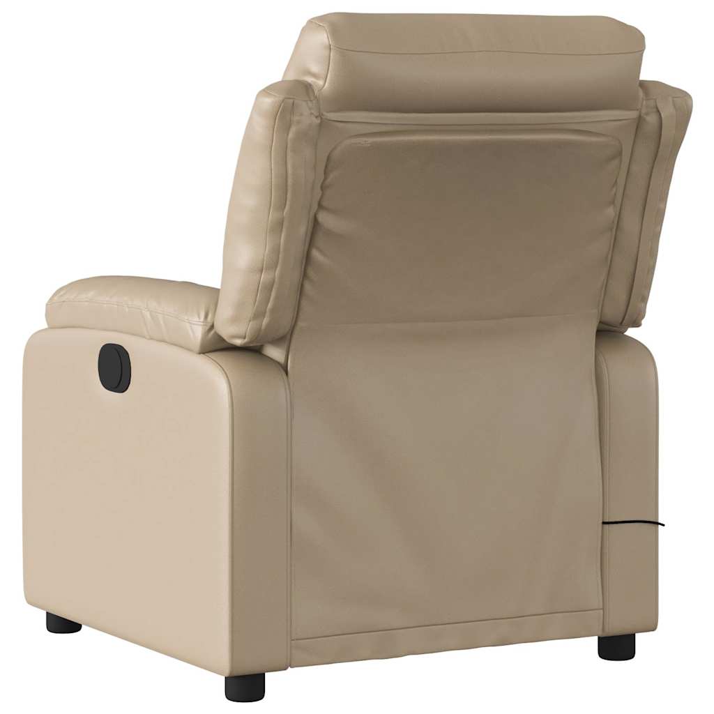 vidaXL Massagesessel Elektrisch Cappuccino-Braun Kunstleder
