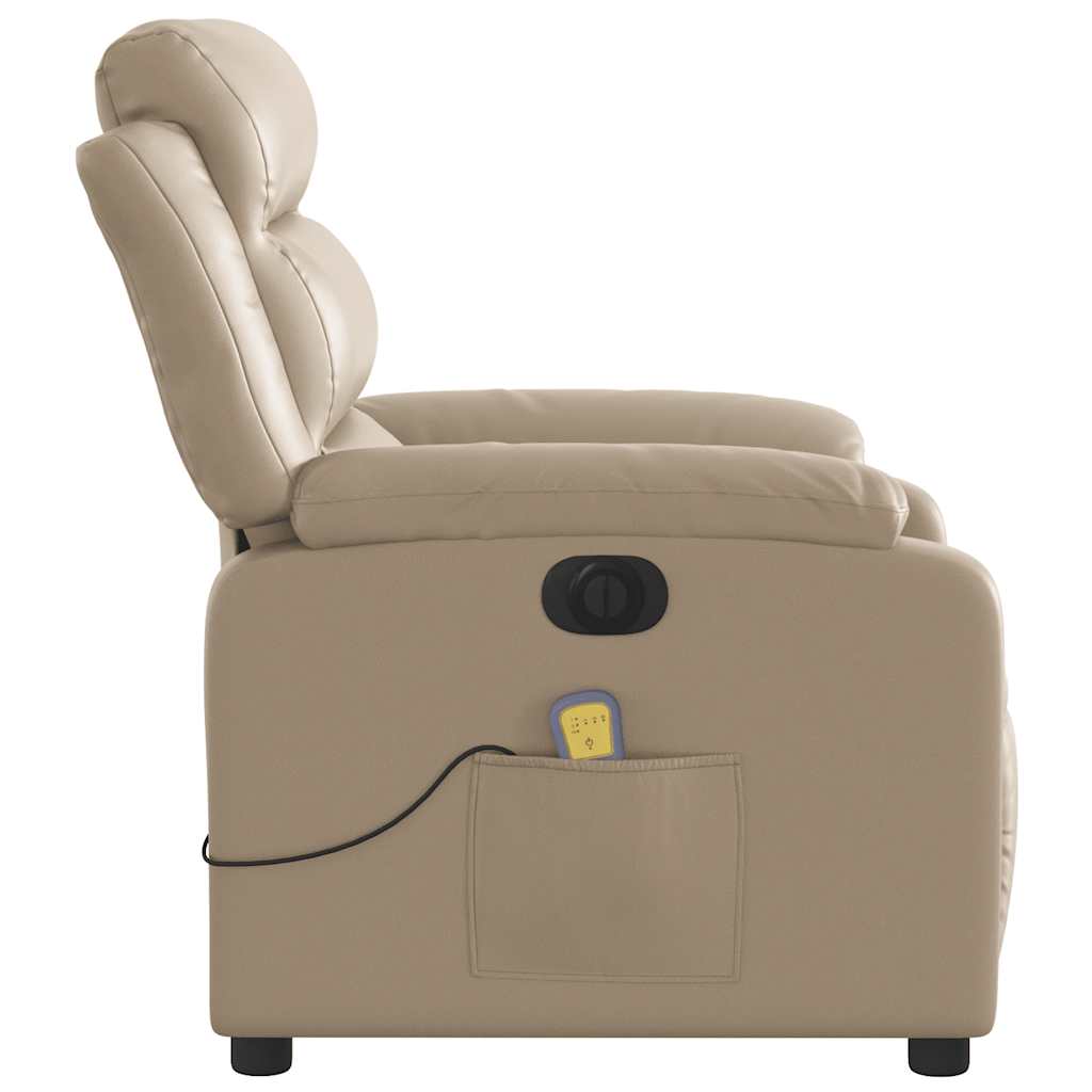 vidaXL Massagesessel Elektrisch Cappuccino-Braun Kunstleder