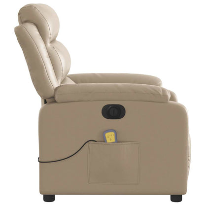 vidaXL Massagesessel Elektrisch Cappuccino-Braun Kunstleder