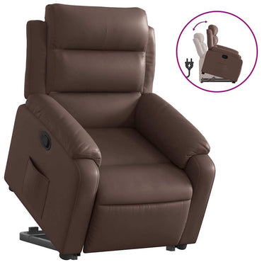 vidaXL Fauteuil relax releveur marron en similicuir