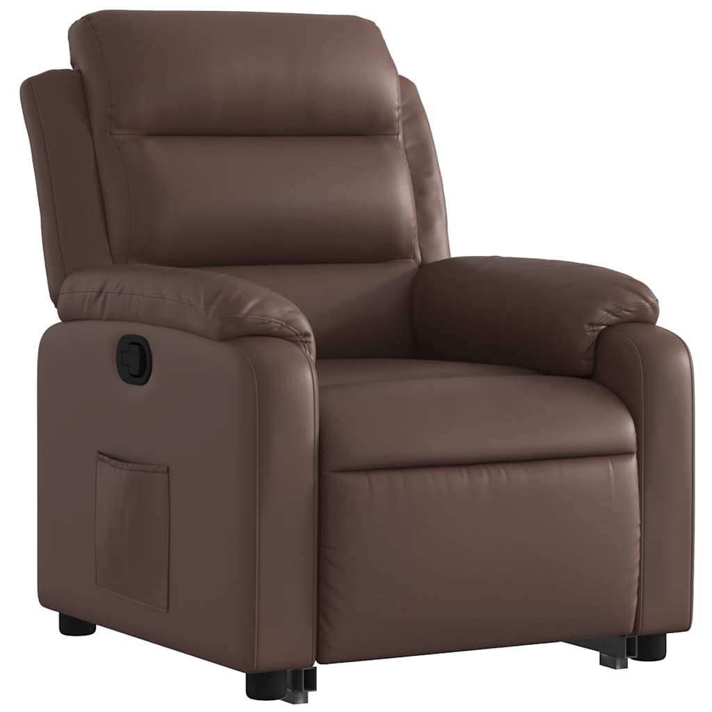 vidaXL Fauteuil relax releveur marron en similicuir