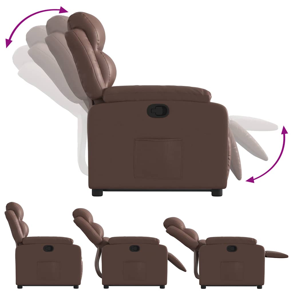 vidaXL Fauteuil relax releveur marron en similicuir