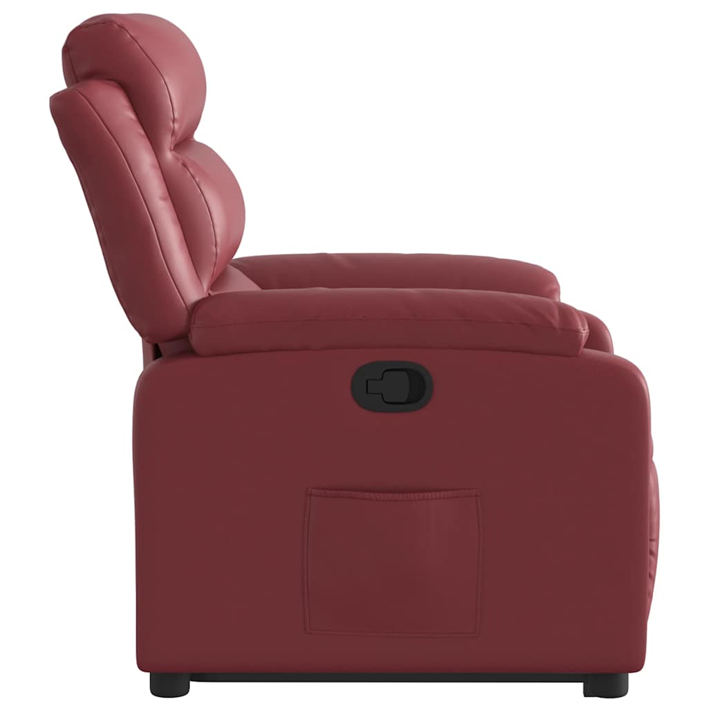 vidaXL Relaxsessel mit Aufstehhilfe Weinrot Kunstleder