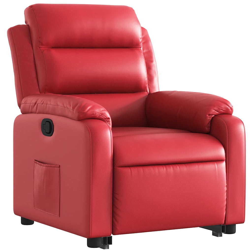 vidaXL Relaxsessel mit Aufstehhilfe Rot Kunstleder