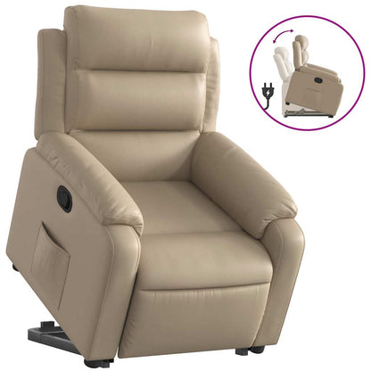 Fauteuil releveur vidaXL marron cappuccino en similicuir