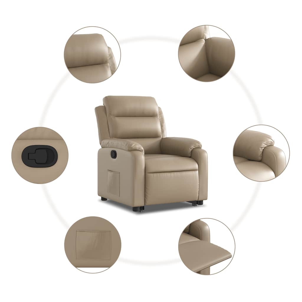 Fauteuil releveur vidaXL marron cappuccino en similicuir