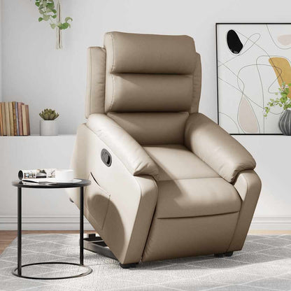 Fauteuil releveur vidaXL marron cappuccino en similicuir