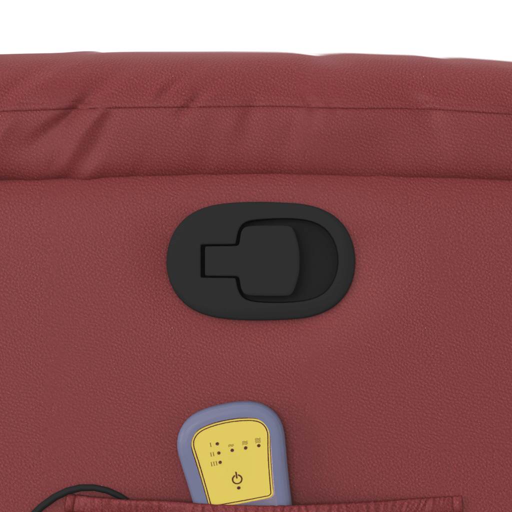 vidaXL Fauteuil de massage inclinable avec fonction de levage Similicuir Rouge bordeaux