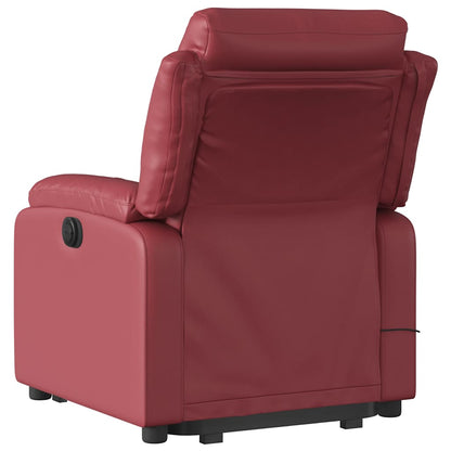 vidaXL Fauteuil de massage inclinable avec fonction de levage Similicuir Rouge bordeaux
